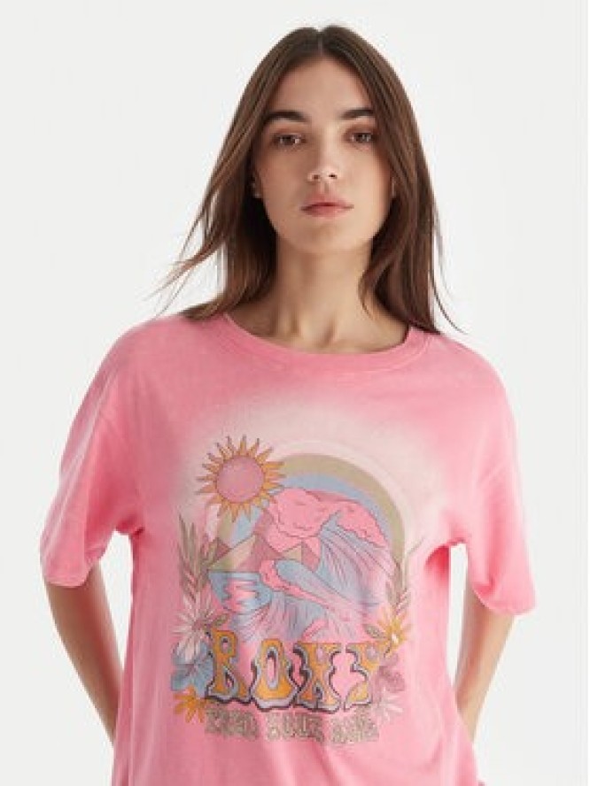 Roxy T-Shirt Sunnyoversize Optic Wash ERJZT06022 Różowy Oversize