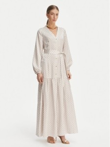 Marciano Guess Sukienka koszulowa G6GK59 W2349 Écru Regular Fit