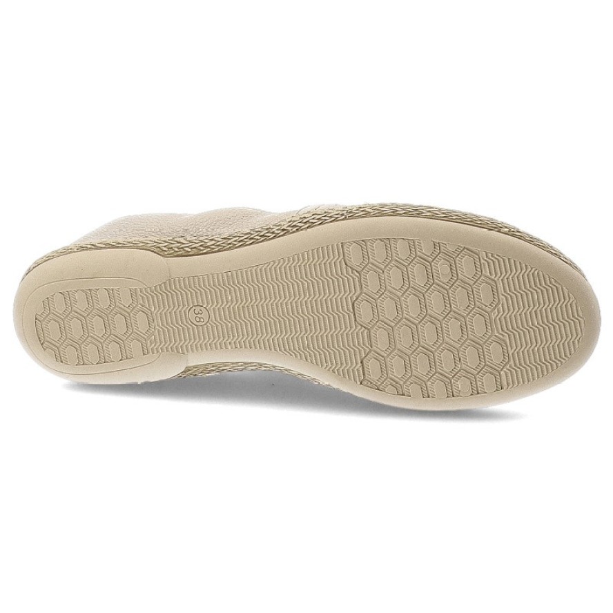 Beżowe Baleriny Armodo Modne Wsuwane Obuwie Damskie