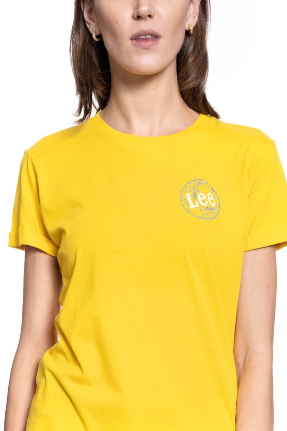 T-SHIRT DAMSKI LEE SS GLOBAL TEE LEMON ZEST L44BEPMM 112109799