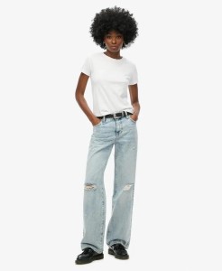 superdry Jeansy szerokie z wysokim stanem z bawełny organicznej – Spring