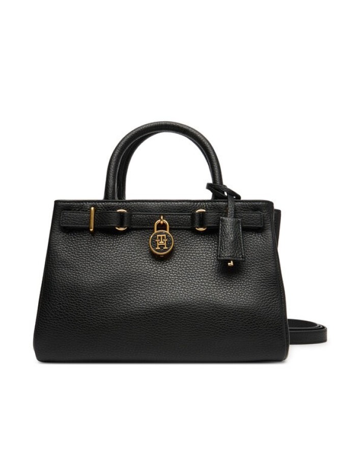 Tommy Hilfiger Torebka American Icon Mini Tote Leather AW0AW17926 Czarny