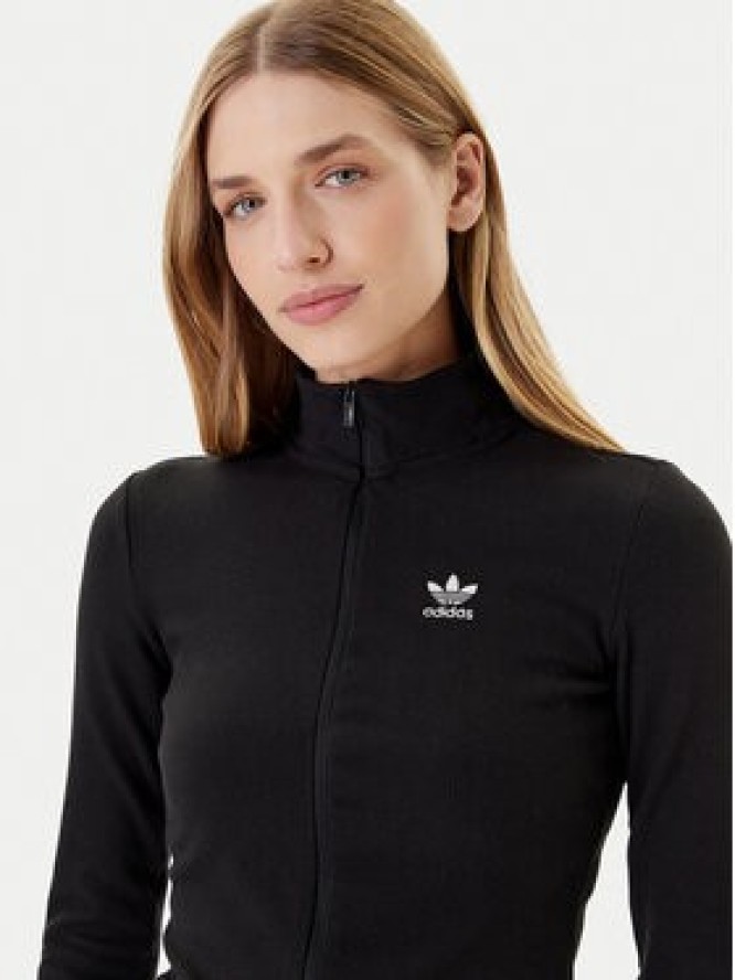 adidas Bluza Essentials Ribbed JD5905 Czarny Slim Fit