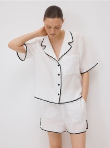 Koszula z bawełnianego muślinu - biały