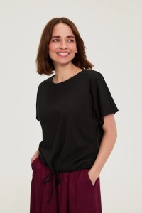 T-shirt z wiązaniem czarny