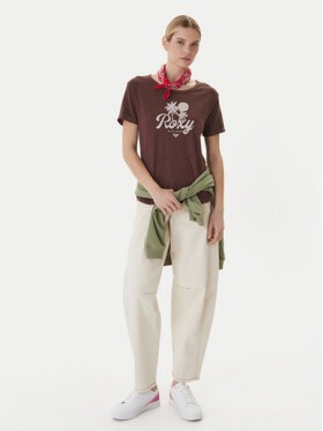 Roxy T-Shirt Oceanwave ERJZT06096 Beżowy Loose Fit