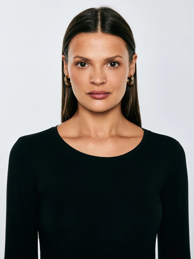 Bluzka damska z bawełny supima czarna Supiclassicala 906