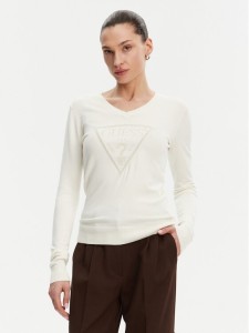 Guess Sweter W5GR19 Z2NQ2 Écru Regular Fit