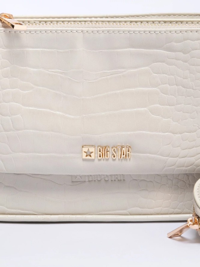 Torebka damska multibag o strukturze krokodyla kremowa Uteri 102