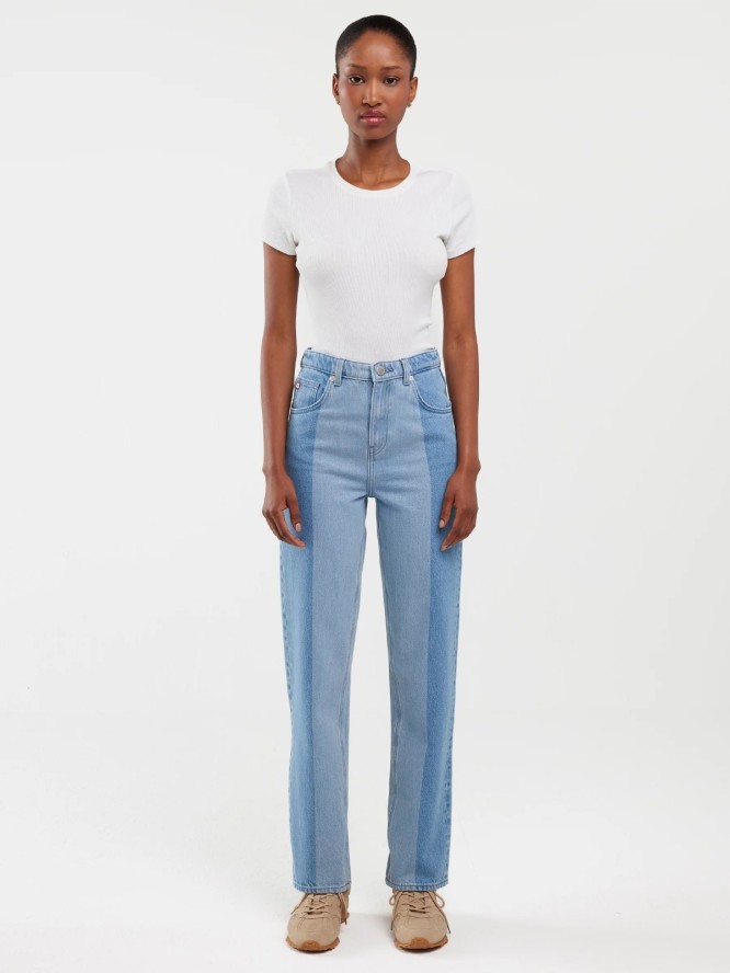 Jeansy damskie dwukolorowe jasnoniebieskie Avril 150