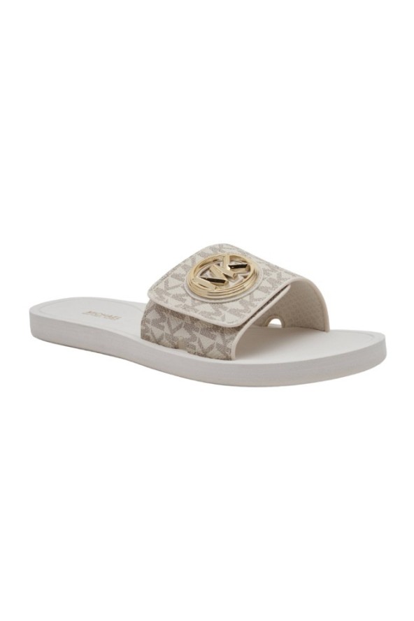 MICHAEL KORS Białe klapki damskie MK Charm, Rozmiar 39