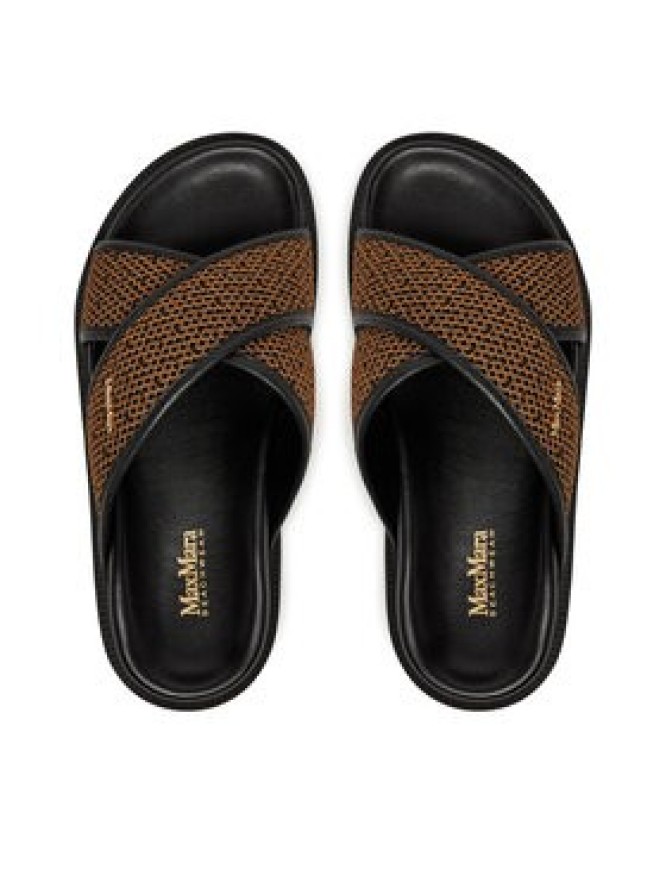 Max Mara Beachwear Klapki Party 25165210396 Brązowy