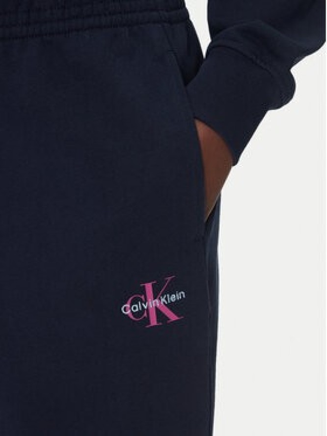 Calvin Klein Jeans Spodnie dresowe Monologo LV047B235G Granatowy Regular Fit