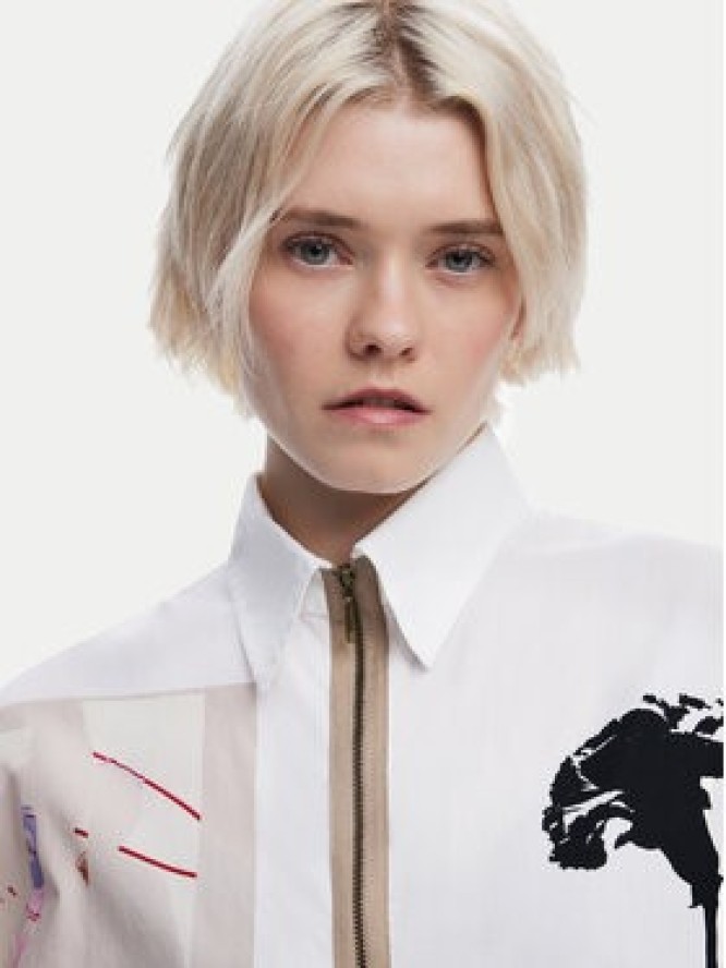 Desigual Koszula Recortes 25SWCW23 Biały Relaxed Fit