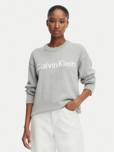 Calvin Klein Jeans Sweter LV044G313G Szary jasny Regular Fit