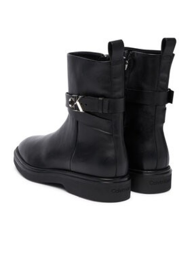 Calvin Klein Botki Ankle Boot W/ Metal Logo HW0HW02663 Czarny