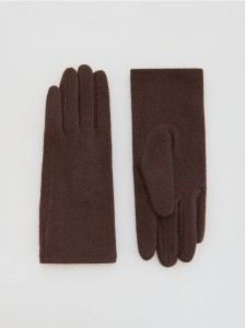 Rękawiczki z wełną - ciemnobrązowy