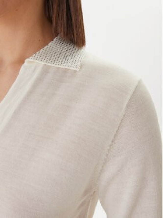 Guess Sweter W6GR03 Z0583 Écru Regular Fit