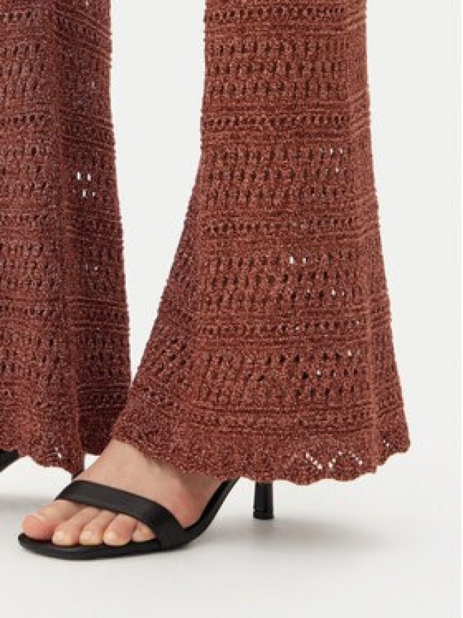 TWINSET Spodnie dzianinowe 251TT3196 Brązowy Wide Leg