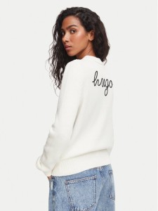 HUGO Sweter Saje 50564300 Kremowy Regular Fit