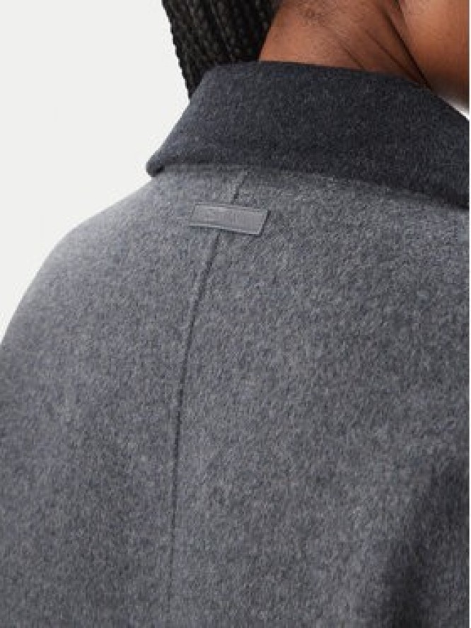 Calvin Klein Płaszcz wełniany Long LV044H538G Szary Regular Fit