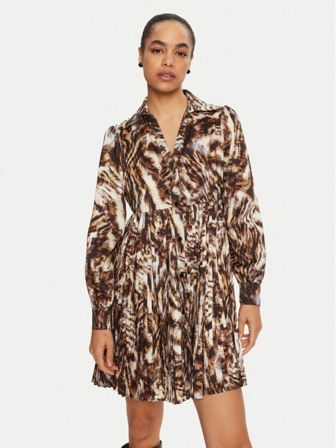 Liu Jo Sukienka koszulowa WF4516 T5973 Brązowy Regular Fit