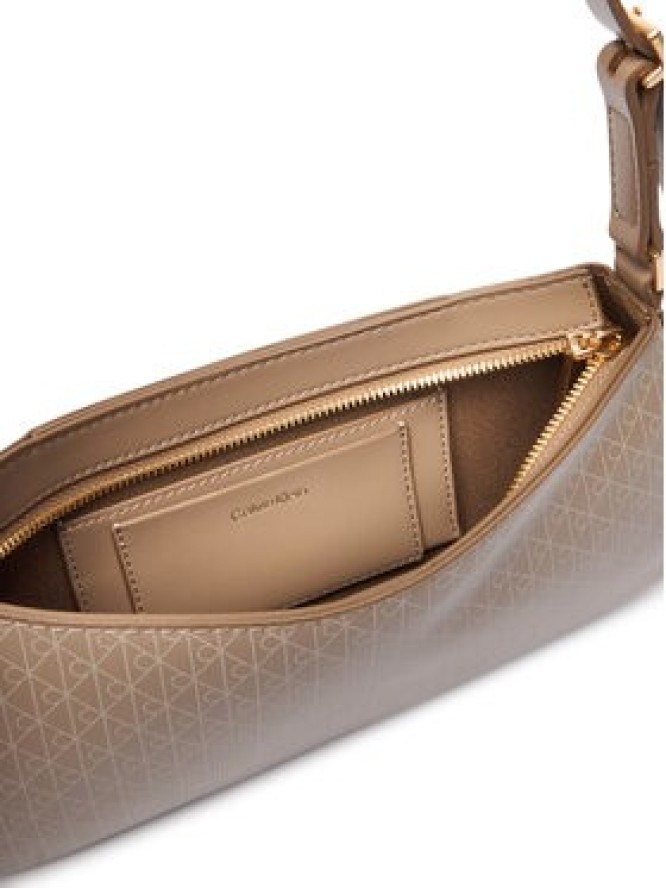 Calvin Klein Torebka Emblem Aop Small Shoulder Bag LV04F3324G Beżowy