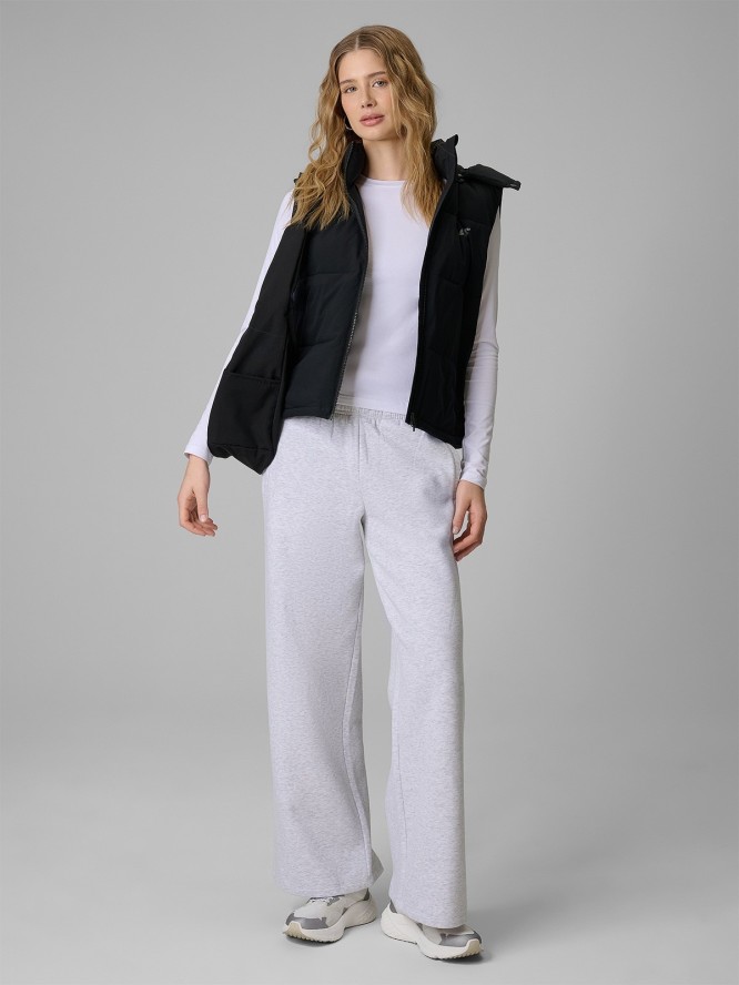 4F Longsleeve slim gładki damski - biały S