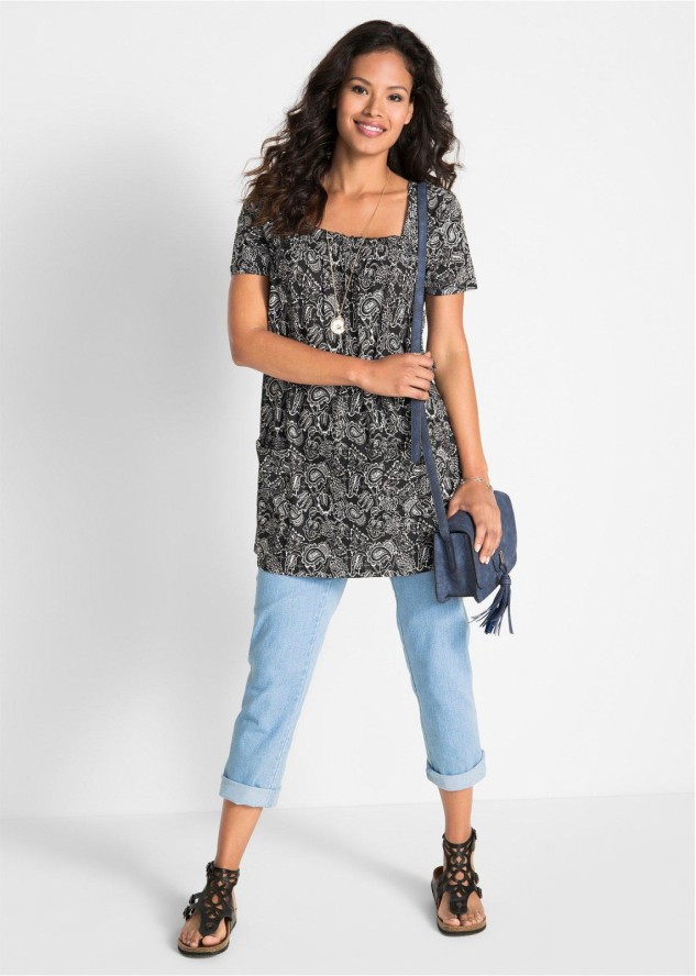 Tunika shirtowa, krótki rękaw