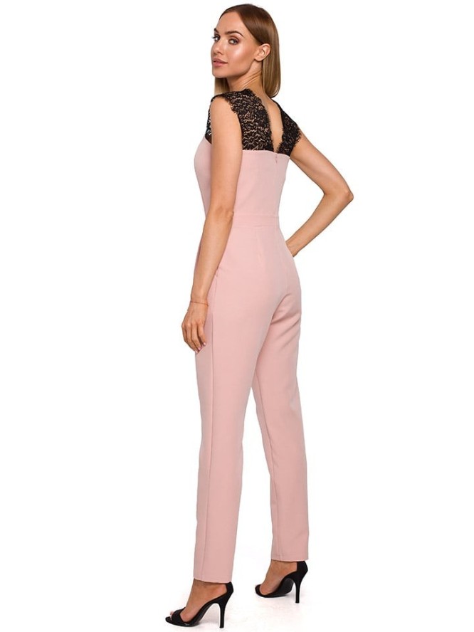 made of emotion Kombinezon w kolorze jasnoróżowo-czarnym rozmiar: XXL