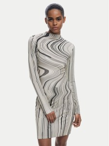 Desigual Sukienka codzienna Chiara 25WWVK35 Beżowy Slim Fit