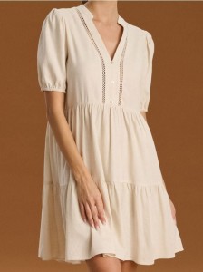 Sukienka mini - kremowy