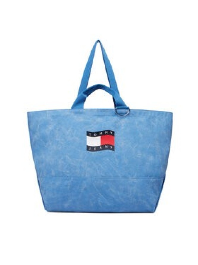 Tommy Hilfiger Torebka Wavy Flag Canvas Tote Bag AW0AW18466 Niebieski