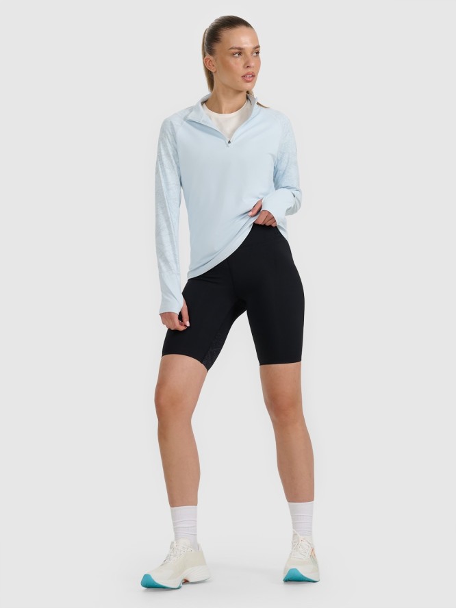 4F Bluza do biegania regular szybkoschnąca damska - niebieska XS