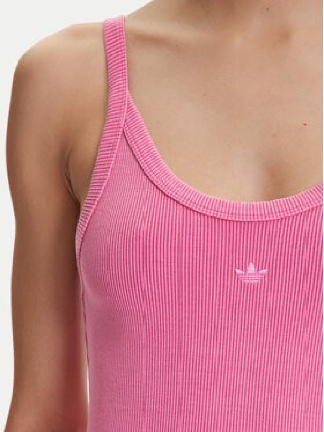 adidas Sukienka codzienna Ribbed JI5750 Różowy Slim Fit