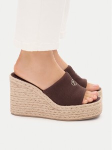 Calvin Klein Espadryle Wedge Espad 70 Canvas Mg HW0HW03282 Brązowy