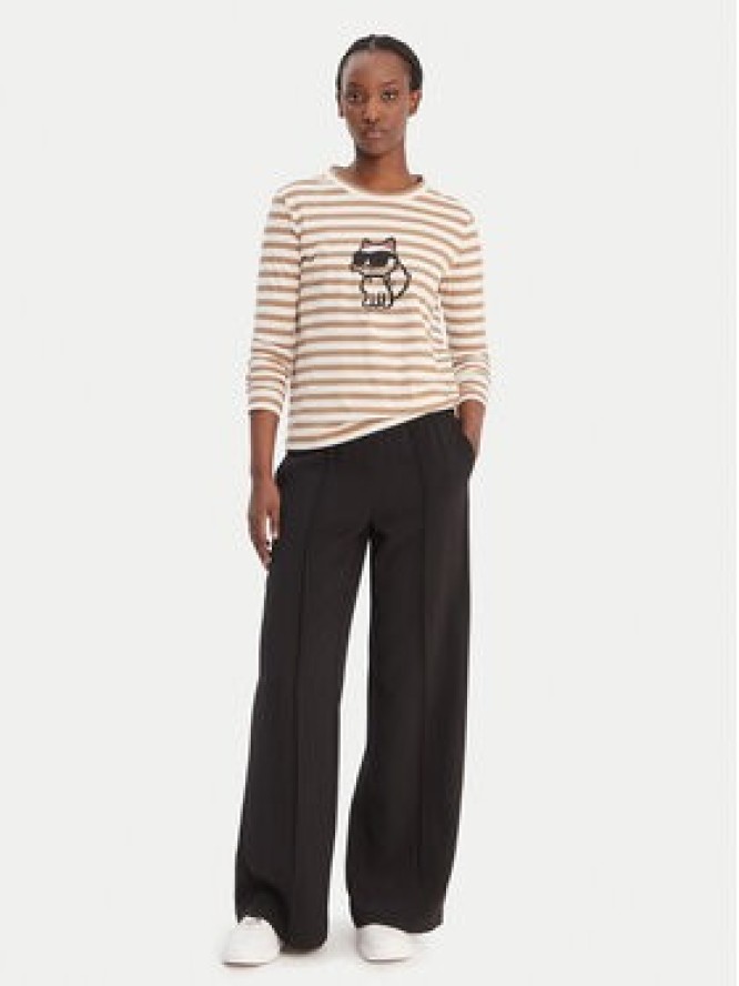 KARL LAGERFELD Bluzka A1W17137 Beżowy Regular Fit