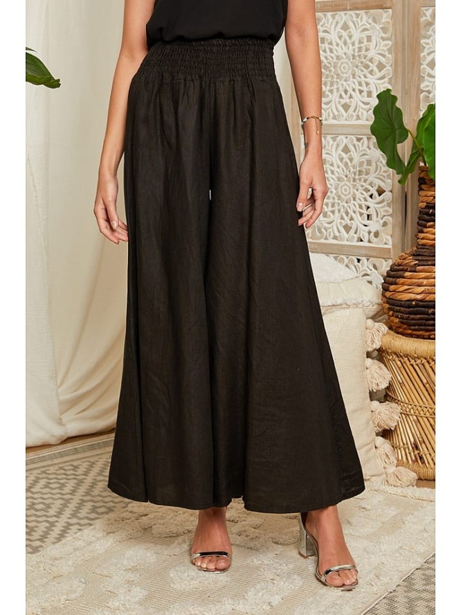 Lin Passion Lniane spodnie w kolorze czarnym rozmiar: 36/38