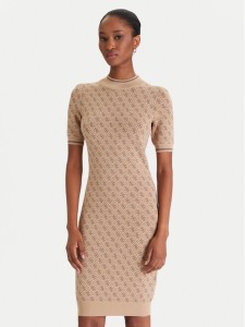 Guess Sukienka dzianinowa W3YK39 Z37K0 Beżowy Slim Fit