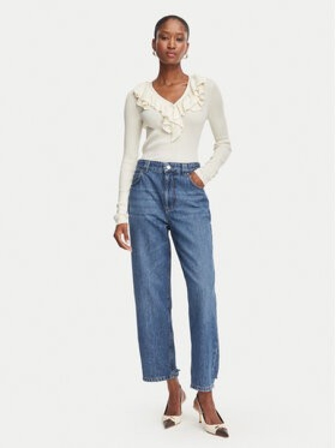 Marella Bluzka Operoso 2623366044 Kremowy Slim Fit