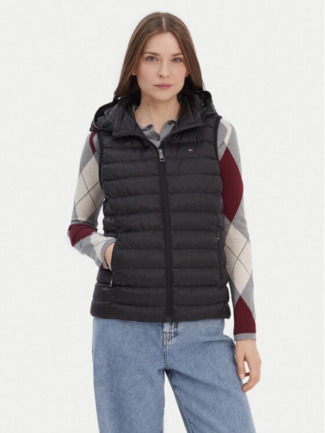 Tommy Hilfiger Bezrękawnik Global Stripe WW0WW42051 Czarny Regular Fit