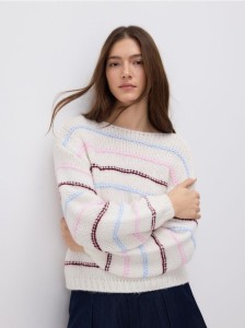 Wzorzysty sweter - wielobarwny