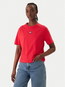 Tommy Jeans T-Shirt DW0DW22202 Czerwony Boxy Fit