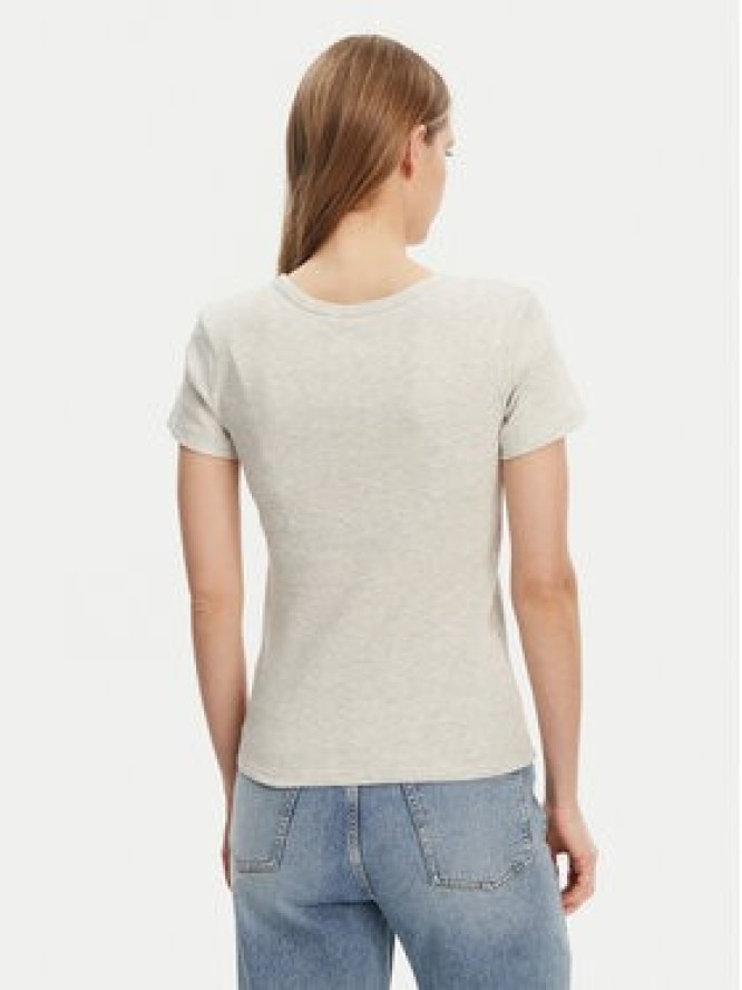 Pieces T-Shirt May 17154483 Szary Slim Fit