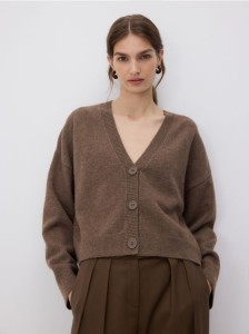 Rozpinany kardigan - brązowy