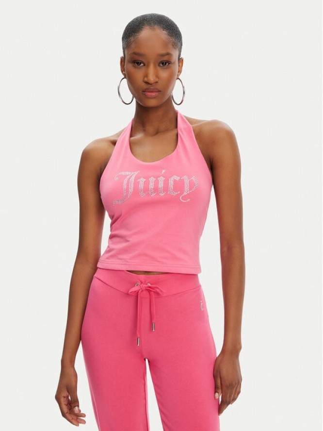 Juicy Couture Top Tied JCWCT125306 Różowy Slim Fit