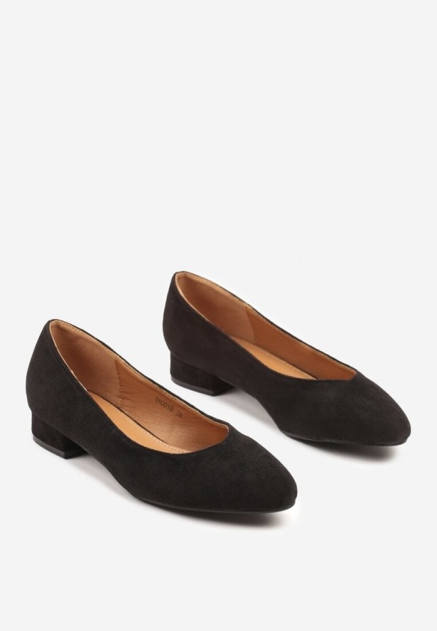 Czarne Płaskie Czółenka w Klasycznym Stylu Doniveira