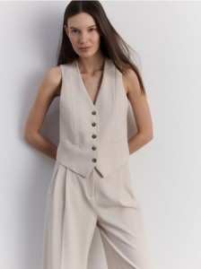 Kamizelka z dodatkiem wiskozy - beżowy