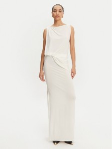 JACQUEMUS Sukienka wieczorowa La Robe Peplo Longue 25E251DR2302381 100 Biały Regular Fit