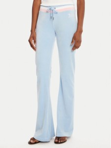 Juicy Couture Spodnie dresowe Velour JCWBJ225352 Błękitny Regular Fit